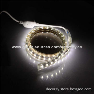 Pure/Warm White Flexible LED Strip, 3528 SMD LEDs, 220V AC High-voltage, 30,000-hour LifespanNew